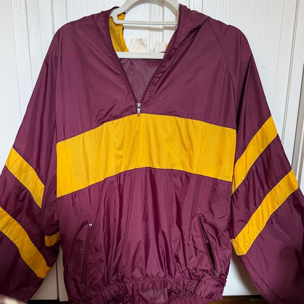 Eastbay Maroon and Gold Windbreaker Pullover